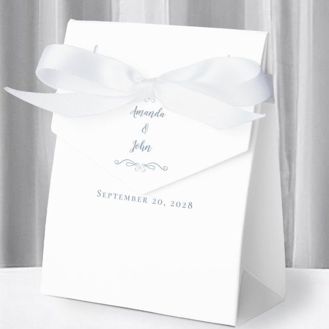 Caja Para Regalos Elegante Invitado De Bodas Gracias Pareja Azul Dus (Subido por el creador)