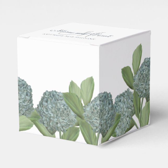 Caja Para Regalos Elegante jardín azul turbio vegetación floral (Costado Anverso)