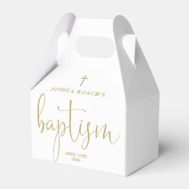 Caja Para Regalos Elegante Letra Moderna Dorada Bautizo