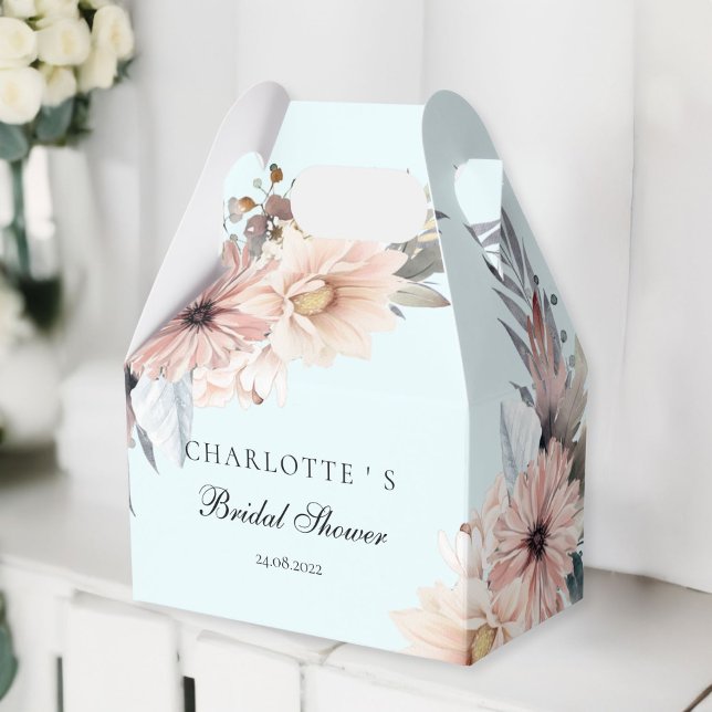 Caja Para Regalos Elegante, Lightblue y Pastel Boho Bridal Shower (Elegant, Lightblue & Pastel Boho Bridal Shower Favor Boxes)