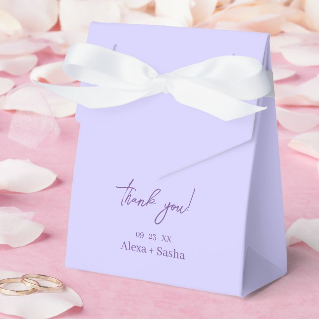 Caja Para Regalos Elegante Lila Sólido Lavanda (Boda)