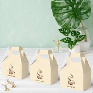 Caja Para Regalos Elegante logotipo de negocio de café espresso marr