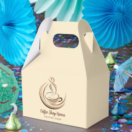 Caja Para Regalos Elegante logotipo de tienda de café marrón negocio