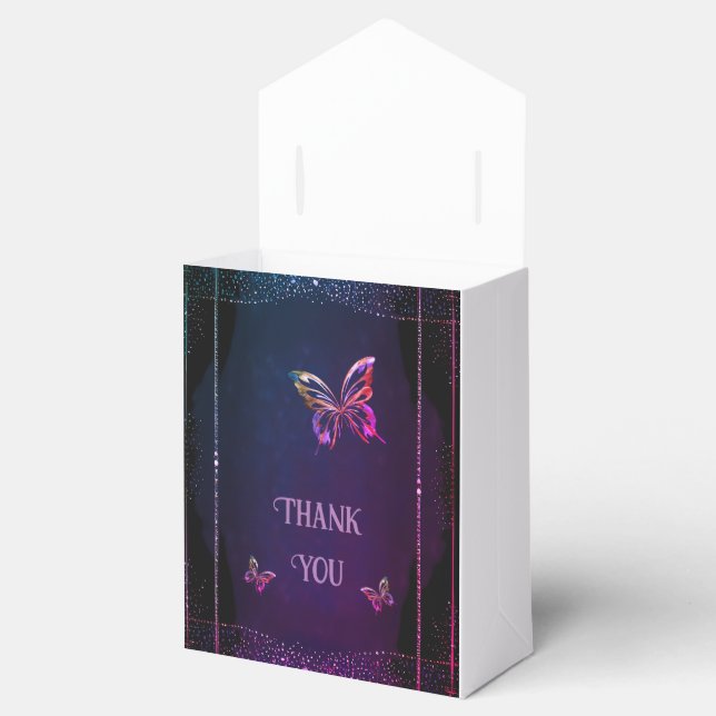 Caja Para Regalos Elegante malva y Boda de oro (Abierto)