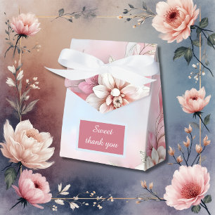 Caja Para Regalos Elegante Marco floral rosado boda suave paño brill