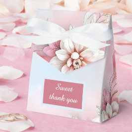 Caja Para Regalos Elegante Marco floral rosado boda suave paño brill