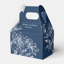 Caja Para Regalos Elegante marina y floral blanca