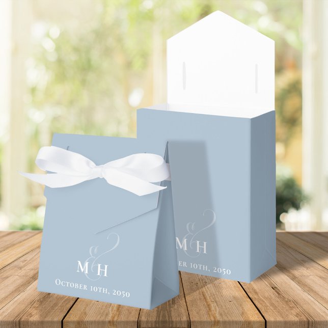 Caja Para Regalos Elegante matrimonio favorece un monograma azul tur (Subido por el creador)