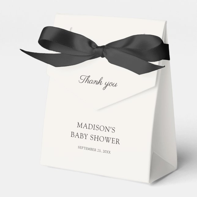 Caja Para Regalos Elegante Minimal Bow Baby Shower Gracias (Front Side)