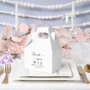 Caja Para Regalos Elegante minimalista Boda blanco y negro de lujo