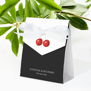 Caja Para Regalos Elegante Moda de Bonito rojo cereza Boda blanco ne