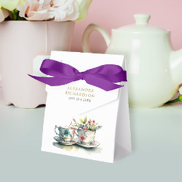 Caja Para Regalos Elegante Moda Pastel Bridal Cups Florales Acuarela