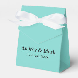 Caja Para Regalos Elegante Monograma Aqua Blue Custom Wedding