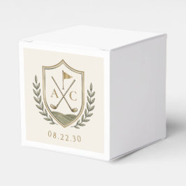 Caja Para Regalos Elegante Monograma de Golf Crest Boda