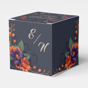 Caja Para Regalos Elegante Monograma de Gratitud Floral Gótica Simpl