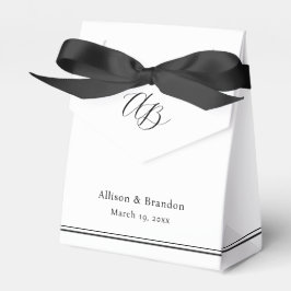 Caja Para Regalos Elegante Monograma Mínimo Boda Personalizada
