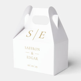 Caja Para Regalos Elegante Monograma Moderno de Boda en Oro