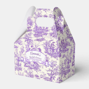 Caja Para Regalos Elegante monograma vintage de toile de jouy púrpur
