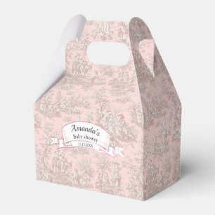 Caja Para Regalos Elegante monograma vintage en oro rosa toile de jo
