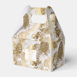 Caja Para Regalos Elegante Monstera Gilded Gold Boda