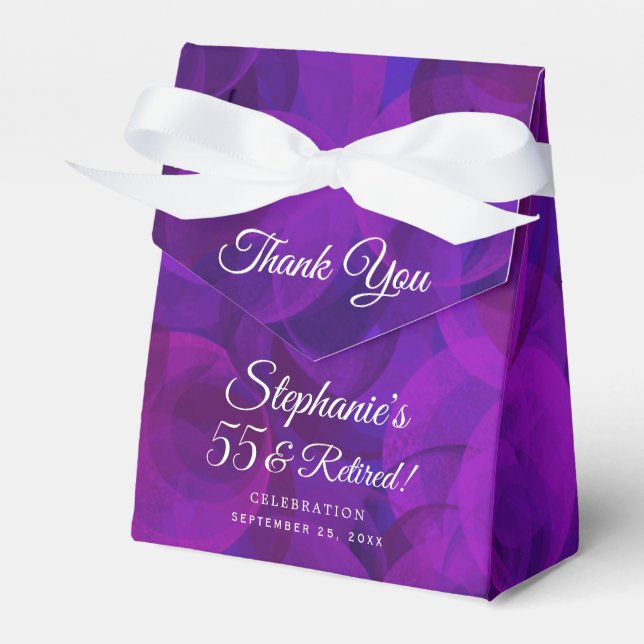 Caja Para Regalos Elegante morado 55 y Fiesta jubilado (Front Side)