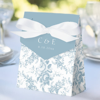 Caja Para Regalos Elegante mosaico floral azul y blanco