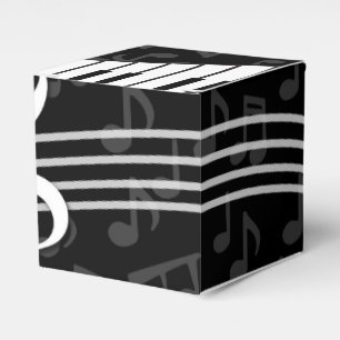 Caja Para Regalos Elegante Music Notes Treble Clef y Piano Keys