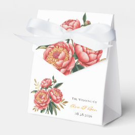 Caja Para Regalos Elegante Naranja Peony Bouquet Boda