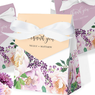 Caja Para Regalos Elegante Naranja Polvoriento y Morado Pastel Flora