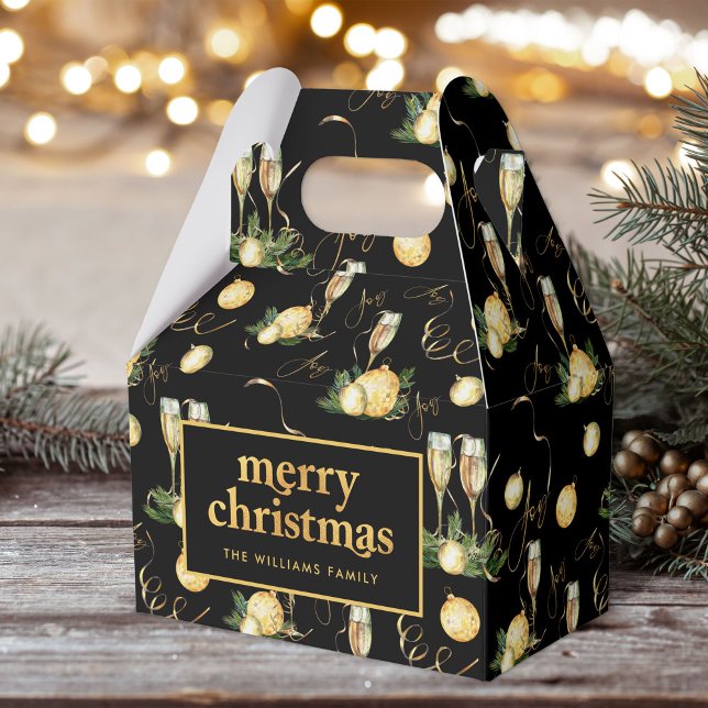 Caja Para Regalos Elegante Navidades lujosos Fiesta Black Gold (Subido por el creador)
