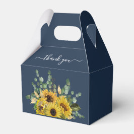 Caja Para Regalos Elegante Navy Blue Sunflowers Gracias