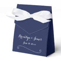 Elegante Navy Blue Wedding Favor Boxes