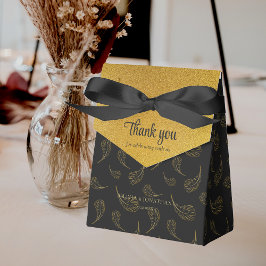 Caja Para Regalos Elegante negro y brillante oro gracias Boda