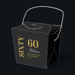 Caja Para Regalos Elegante negro y oro Sesenta y sesenta cumpleaños<br><div class="desc">Cajas favoritas de la fiesta de cumpleaños número 60 de Black & Gold Elegant</div>