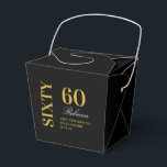 Caja Para Regalos Elegante negro y oro Sesenta y sesenta cumpleaños<br><div class="desc">Cajas favoritas de la fiesta de cumpleaños número 60 de Black & Gold Elegant</div>