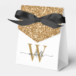 Caja Para Regalos Elegante Nombre con Letra Moderna en Brillo de Oro