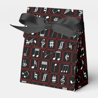 Caja Para Regalos Elegante notas de música geométrica en blanco y ne