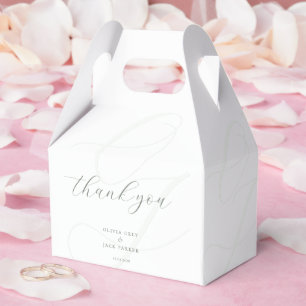 Caja Para Regalos Elegante Novia Groom Iniciales Grabado en relieve
