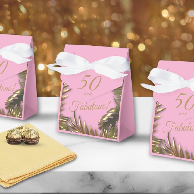 Caja Para Regalos Elegante Oro Rosa 50 Fabuloso Regalo Grande Cumple (Subido por el creador)