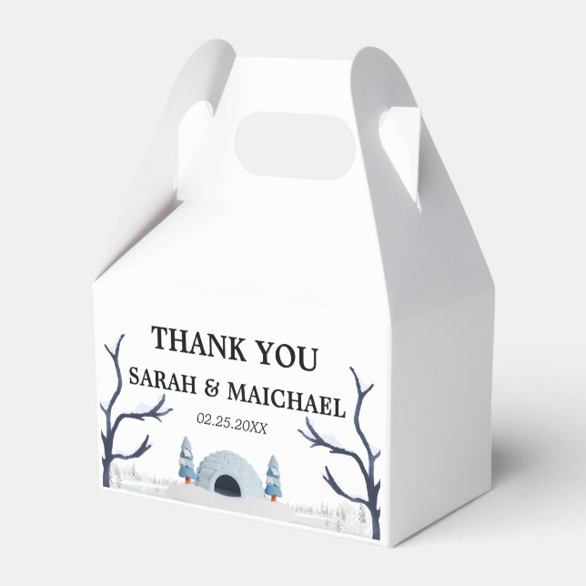 Caja Para Regalos Elegante País de las Maravillas de Invierno Copos  (Front Side)