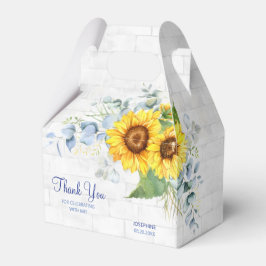 Caja Para Regalos Elegante Pared Girasol Brick Floral Cumpleaños