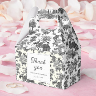 Caja Para Regalos Elegante patrón de ciervo de tela blanca vintage