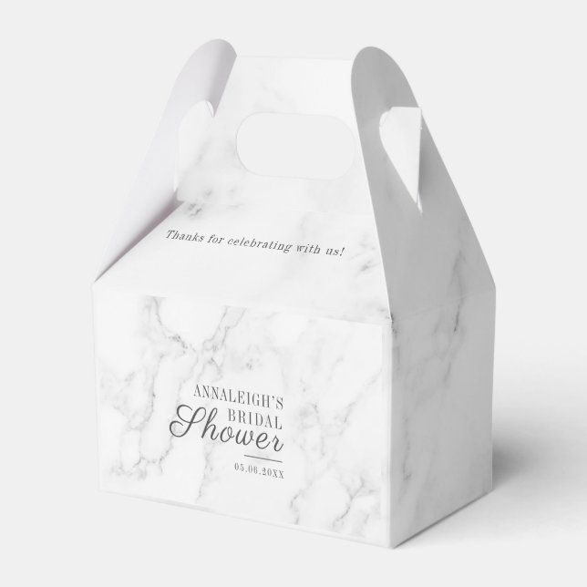 Caja Para Regalos Elegante patrón de mármol gris Script ducha de nov (Front Side)
