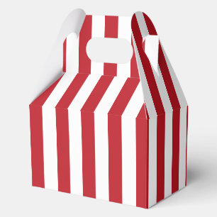 Caja Para Regalos Elegante patrón de rayas rojas y blancas brillante