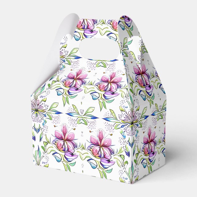 Caja Para Regalos Elegante Patrón suave de flores orquídeas - Elegan (Front Side)