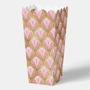 Caja Para Regalos Elegante patrón vintage art déco en rosa y oro
