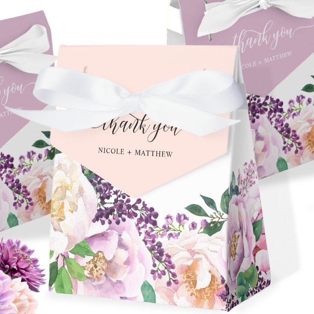 Caja Para Regalos Elegante Peach Peach Pink Púrpura Pastel Floral Fa (Subido por el creador)