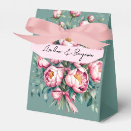 Caja Para Regalos Elegante Peony Bouquet en Boda acuarela