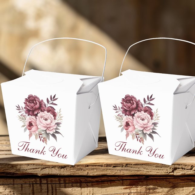 Caja Para Regalos Elegante Peony Gracias Boda Floral Acuarela (Subido por el creador)