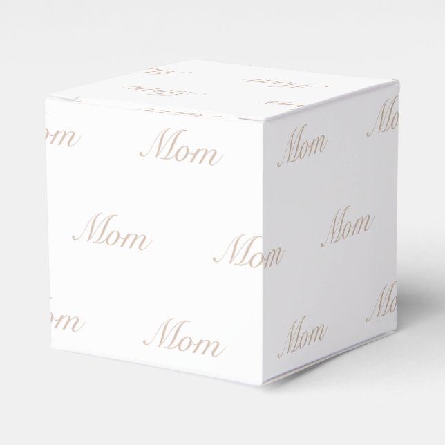 Caja Para Regalos Elegante personalizado beige blanco nombre de guió (Costado Anverso)